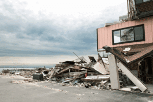 destroyed building