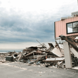 destroyed building